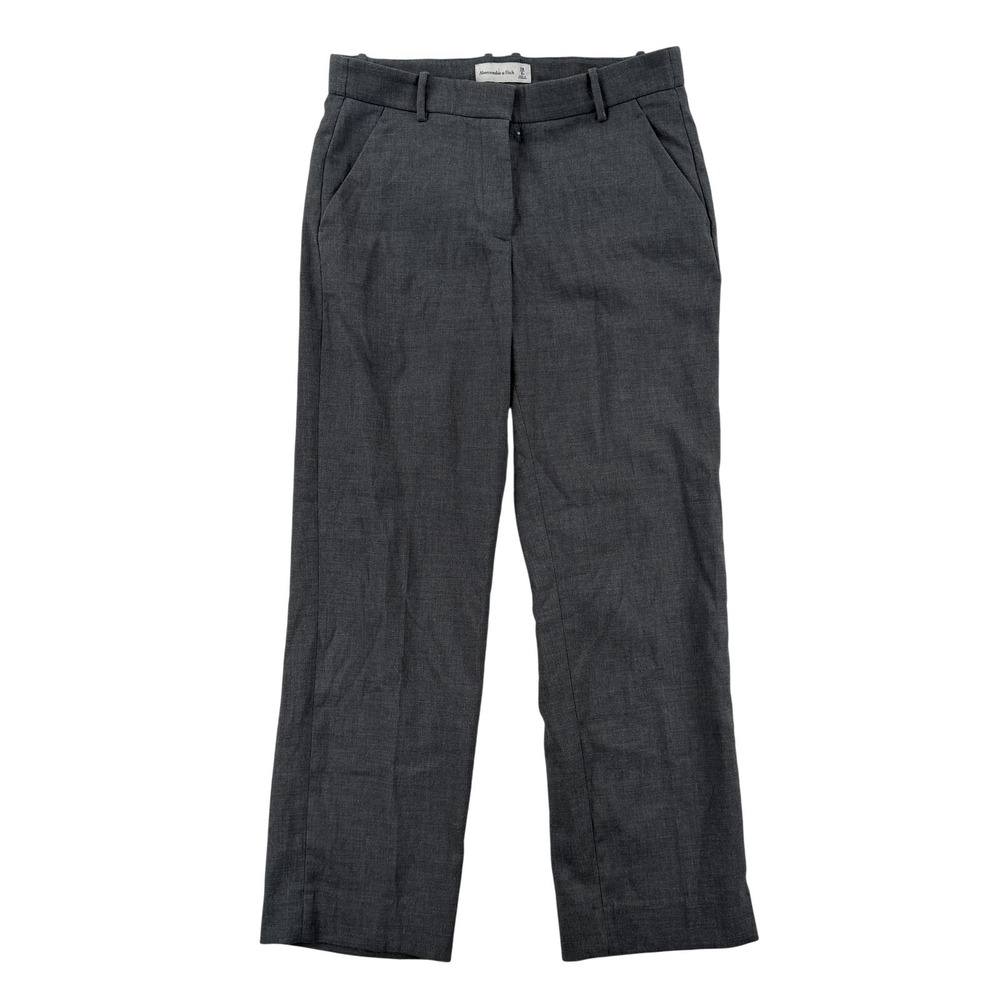 Abercrombie & Fitch Dress Pants Womens 6S Gray Twill Straight Leg Stretch Work